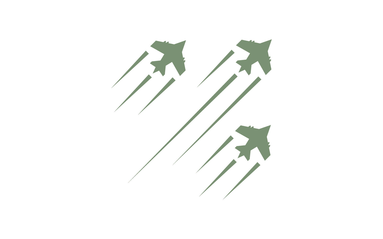 Three flying Air force plane military logo illustration vector design