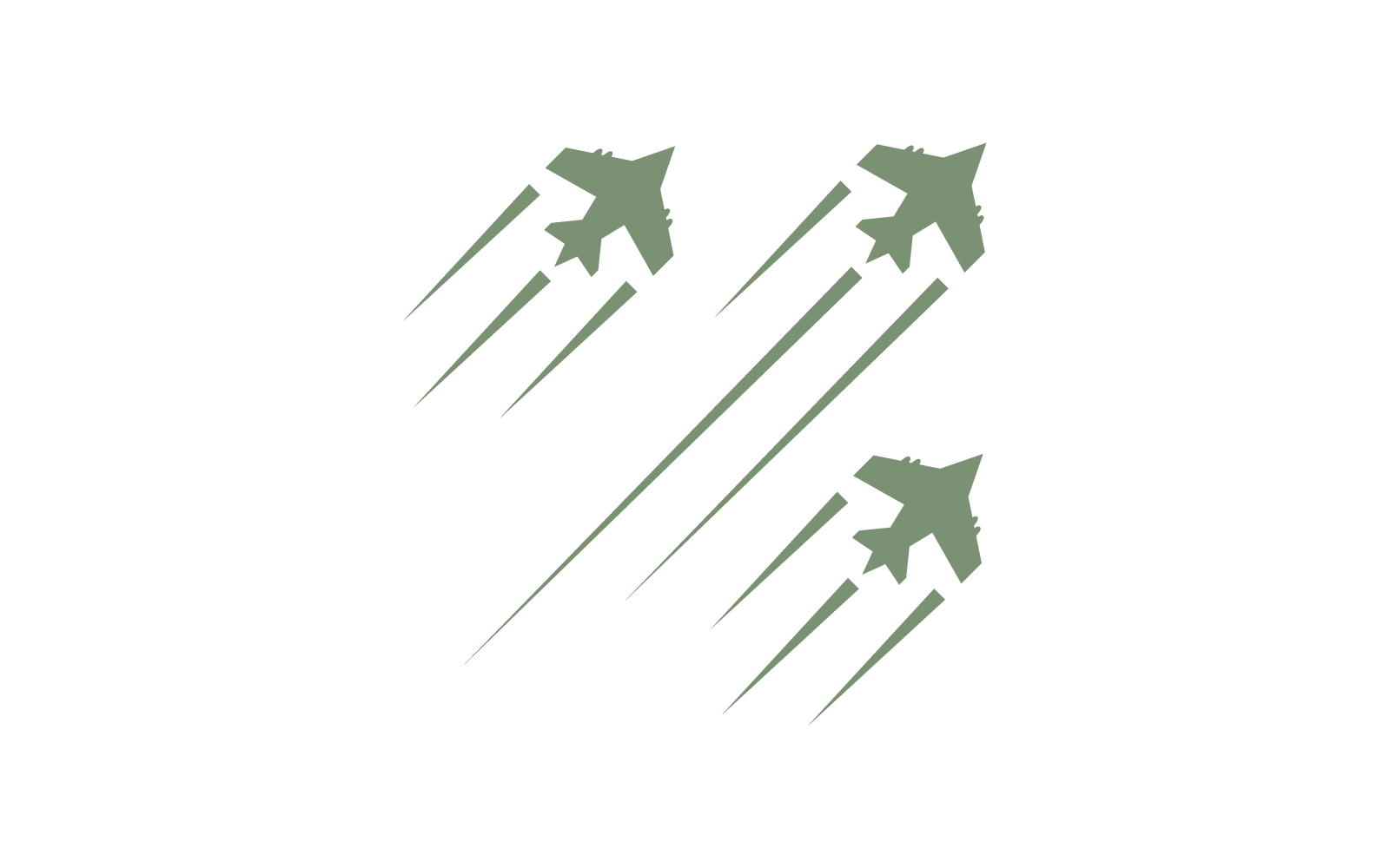 Trzy latające Siły Powietrzne wojskowy samolot logo wektor ilustracja projektu