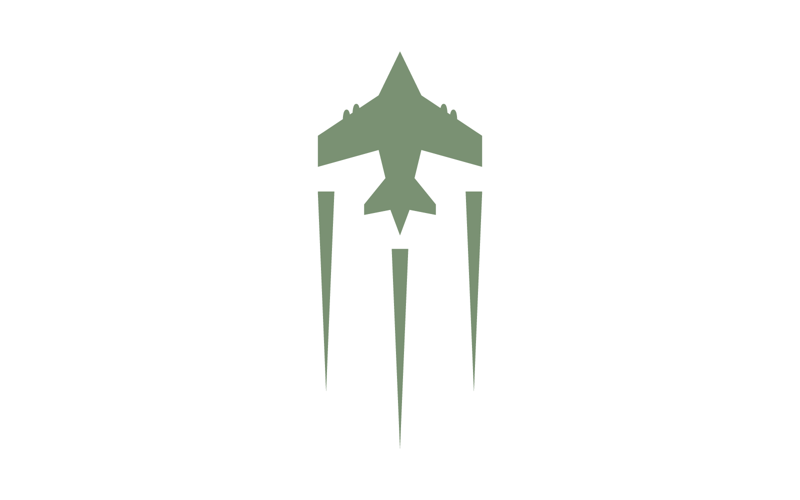 Векторная плоская конструкция логотипа самолета военно-воздушных сил