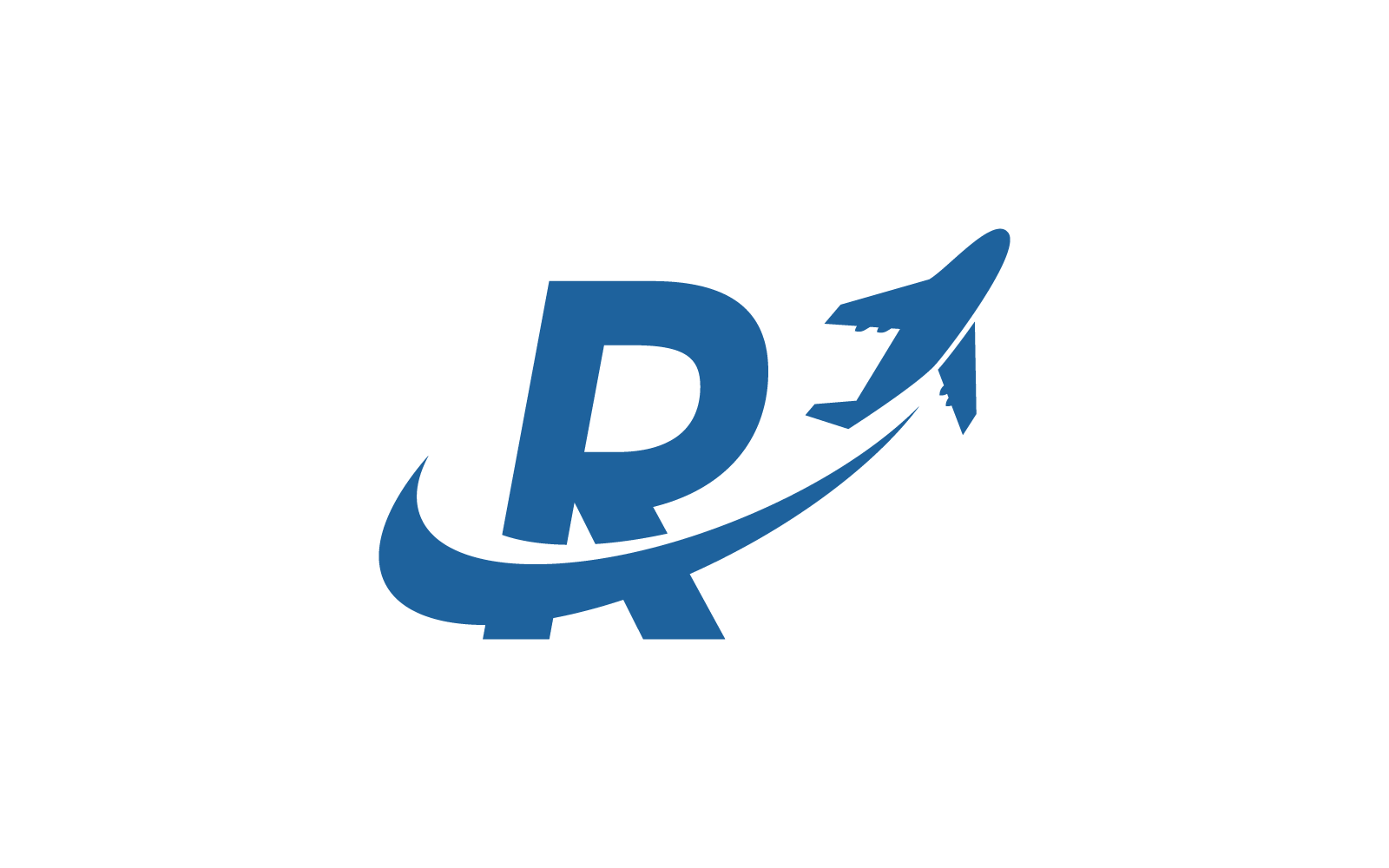 Avion aérien avec modèle vectoriel de logo initial R