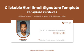 Clickable Html Email Signature Pack - Corporate Identity Design Template
