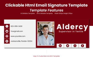 Clickable Html Email Signature template