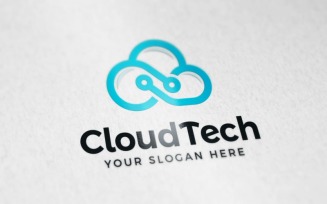 Cloud Tech Logo or Cloud Computing Logo
