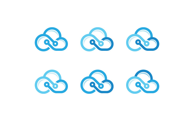 Cloud Tech Logo or Cloud Computing Logo Logo Template