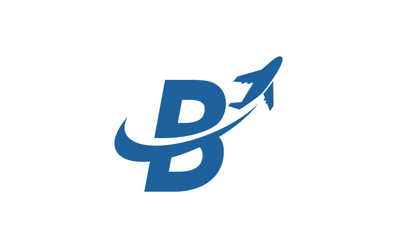 Flygplan med B initial logotyp vektor mall