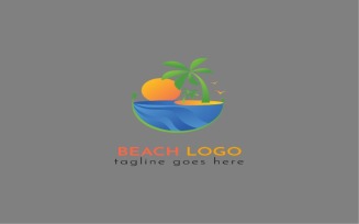 Gradient Beach Logo- Free Template