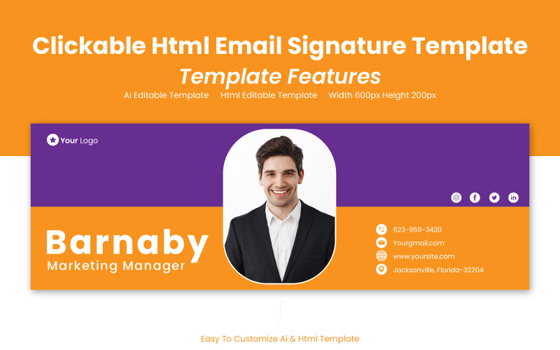 Html Signature Email + html Signature Template Design UI Element