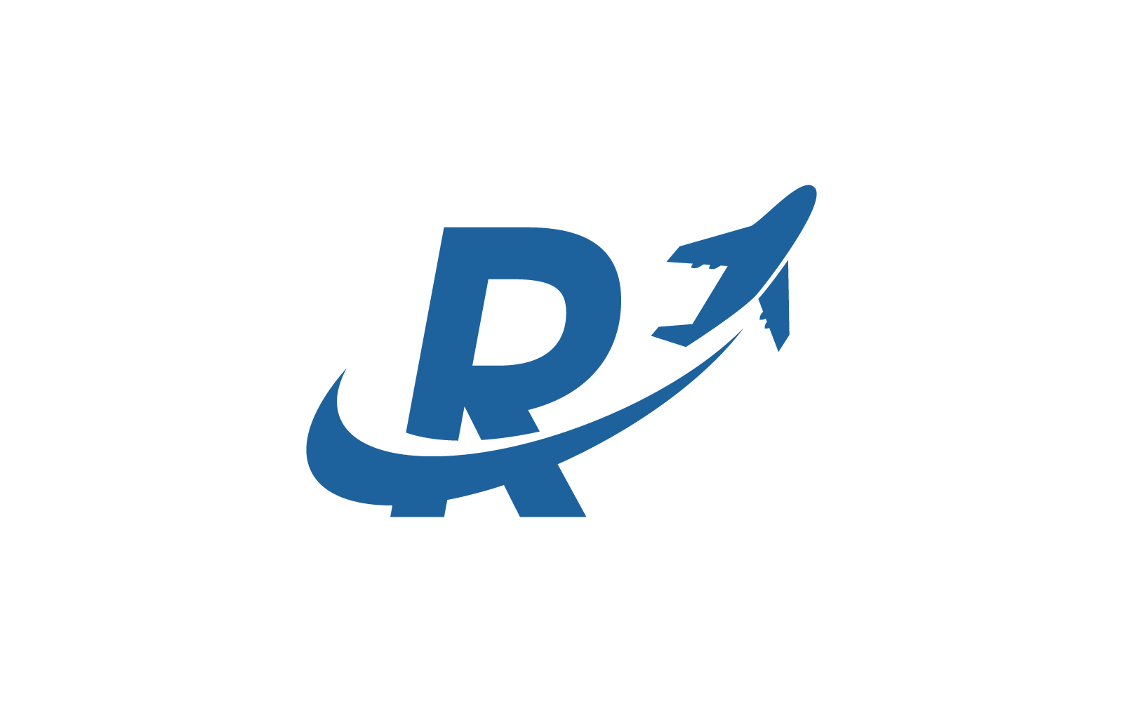Letadlo s R počáteční logo vektorové šablony