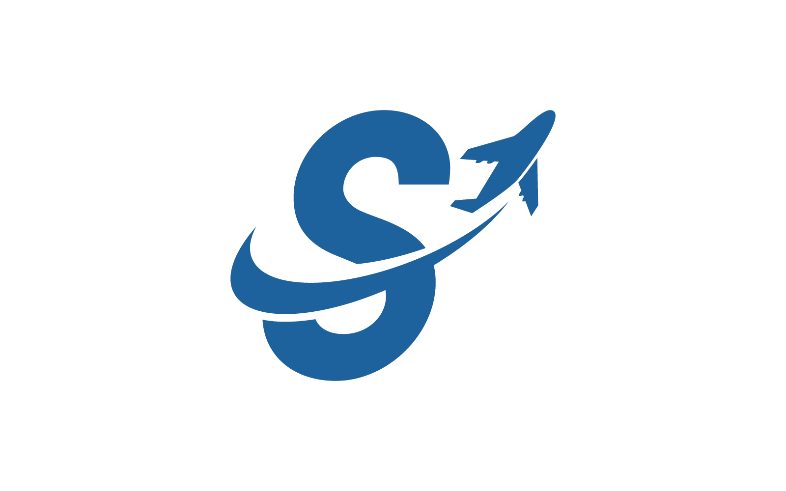 Modelo de vetor de avião de ar com logotipo inicial S