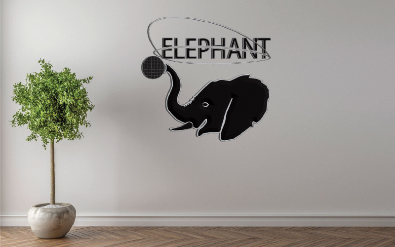 MODERN ELEPHANT LOGO (BLACK) Logo Template