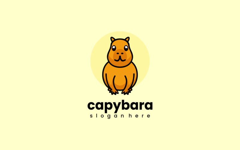 Capybara Simple Mascot Logo Logo Template