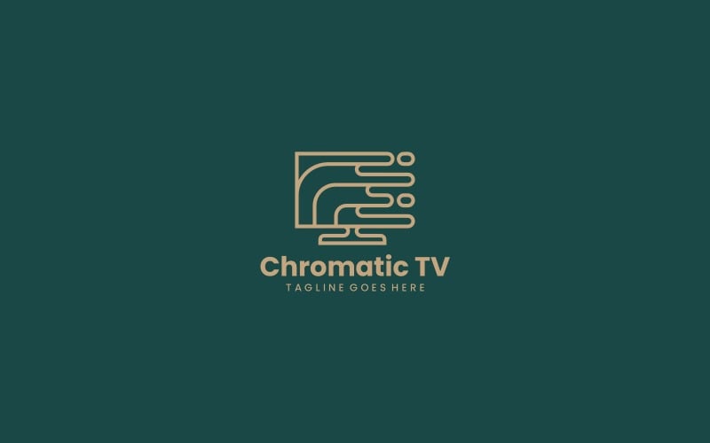 Chromatic TV Line Art Logo Logo Template