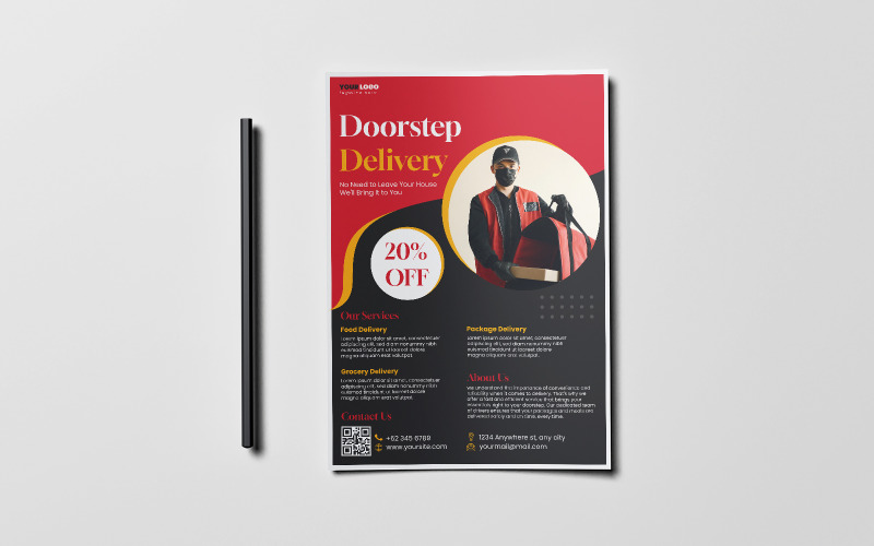 Delivery Service Flyer Template Corporate Identity