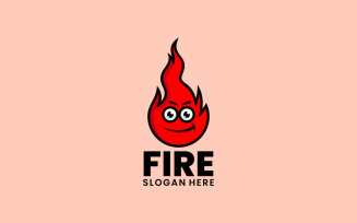 Fire Mascot Cartoon Logo Style