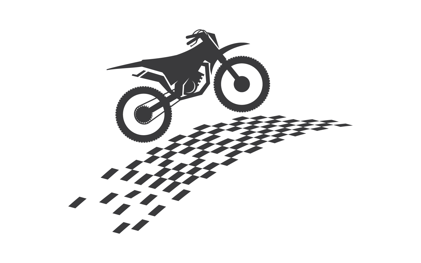 摩托车越野运动标志设计矢量