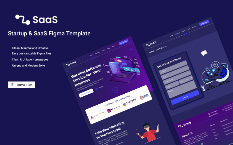 Saas_Startup & SaaS Figma Template UI Element