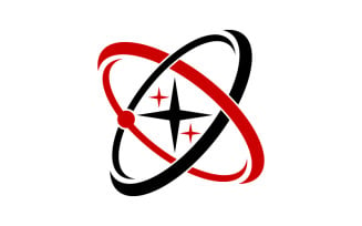 Atom Technology Science solution Logo Template Design