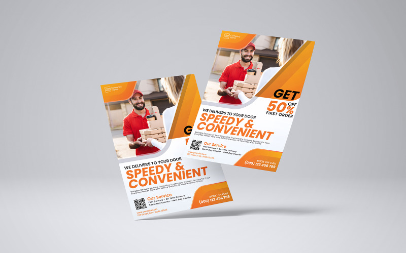Delivery Service Flyer Template 2 Corporate Identity