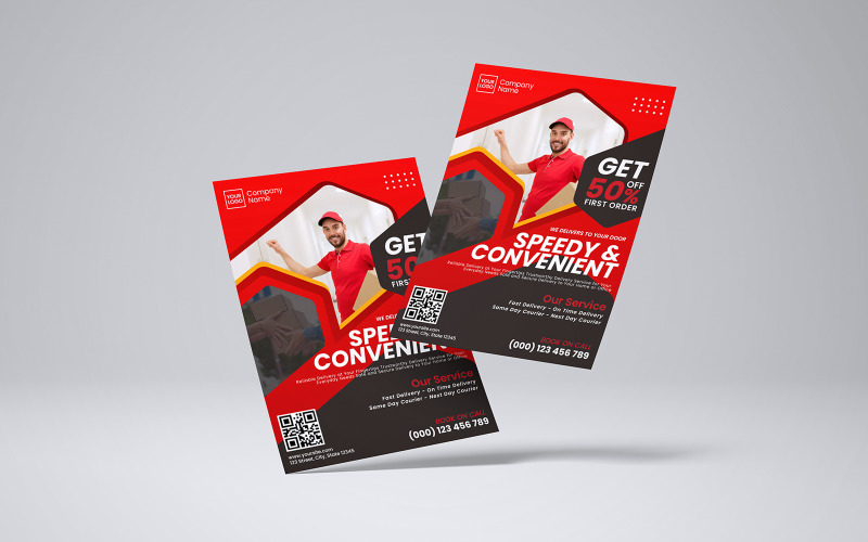 Delivery Service Flyer Template 3 Corporate Identity
