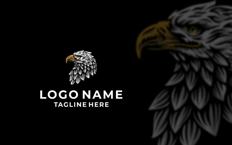 Eagle Head Side Graphic Logo Design Vector Graphic
