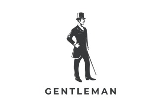 Gentleman Graphic Logo Design Vector