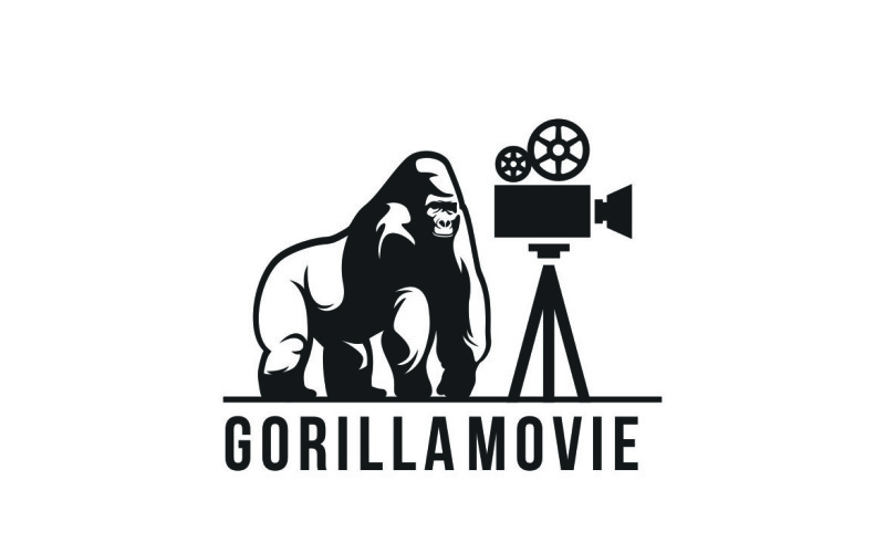 Gorilla Movie Graphic Logo Design Vector Graphic