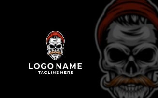 Hipster Skull Graphic Logo Design