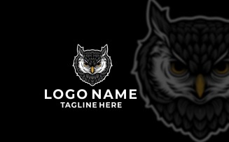 Owl Head Front Graphic Logo Design
