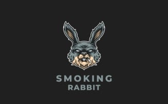 Smoking Rabbit Graphic Logo Design