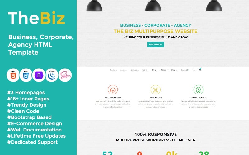 The Biz - Business, Corporate, Agency HTML Template Website Template