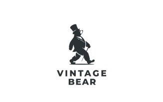 Vintage Bear Graphic Logo Design