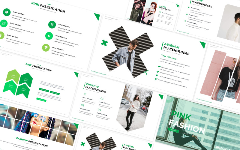 Green Fashion Powerpoint Template PowerPoint Template