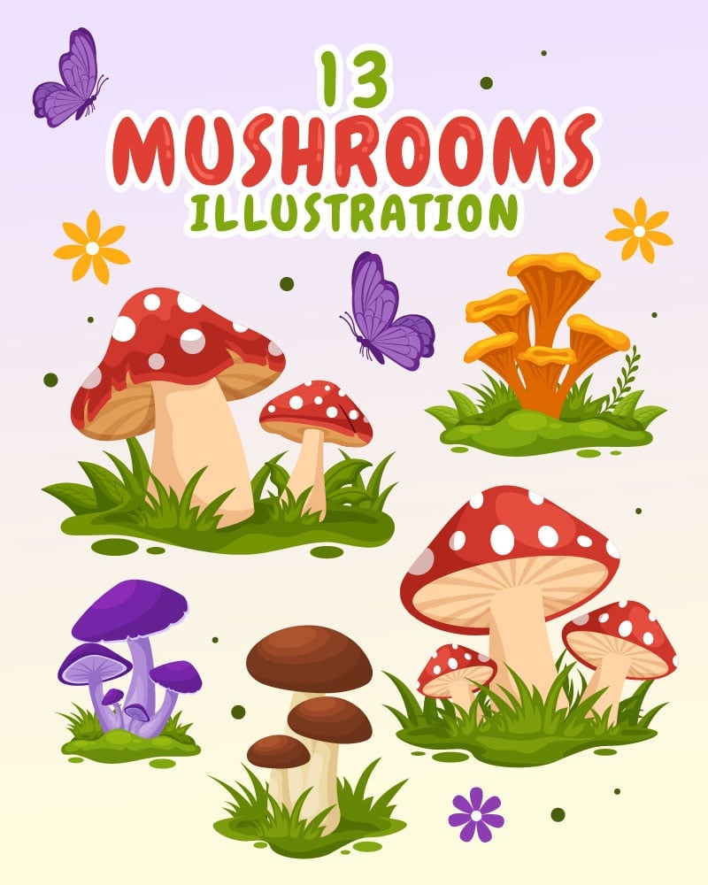 Kit Graphique #317919 Mushroom Mushrooms Divers Modles Web - Logo template Preview