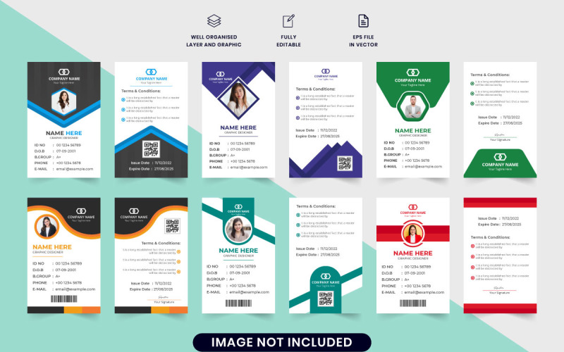 Business ID card template collection Corporate Identity