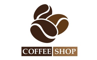 Coffee bean logo and symbol shop image v14