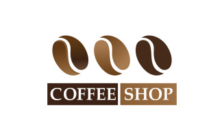Coffee bean logo and symbol shop image v17