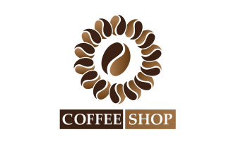 Coffee bean logo and symbol shop image v18