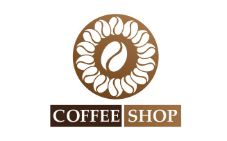 Coffee bean logo and symbol shop image v19