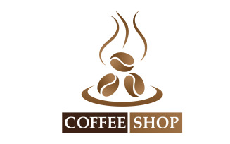 Coffee bean logo and symbol shop image v21
