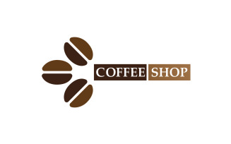 Coffee bean logo and symbol shop image v23
