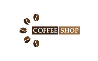 Coffee bean logo and symbol shop image v24