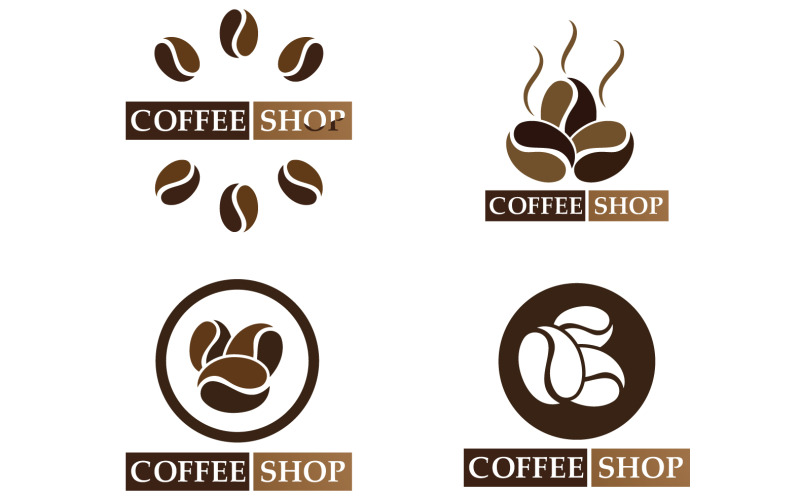 Coffee bean logo and symbol shop image v30 Logo Template