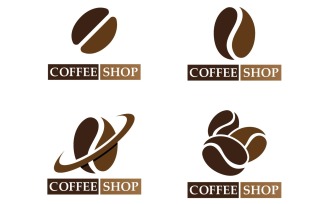 Coffee bean logo and symbol shop image v31