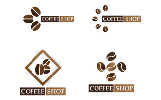 Coffee bean logo and symbol shop image v33