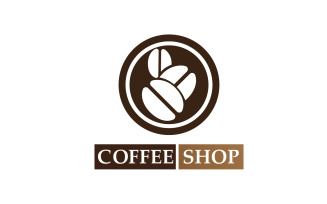 Coffee bean logo and symbol shop image v4