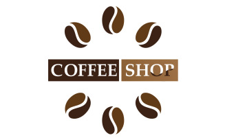 Coffee bean logo and symbol shop image v7