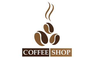 Coffee bean logo and symbol shop image v9