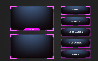 Girly gaming overlay vector template