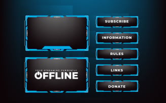 Modern gaming overlay template vector