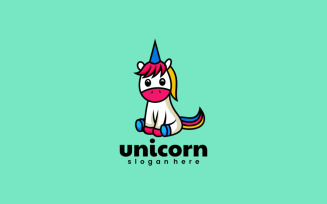 Unicorn Mascot Cartoon Logo Style